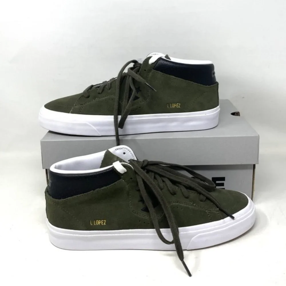 Converse Louie Lopez Pro Shoes Women's Size Suede Khaki Mid Top Casual 171981C